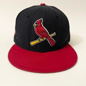 St Louis Cardinals Bird Logo Hat New Era 59Fifty 7 1/2 On Field Baseball Cap